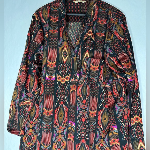 Soft Surroundings Boho Tribal Print Long Sleeve Tunic Aztec Southwestern Size 2X - Picture 12 of 12